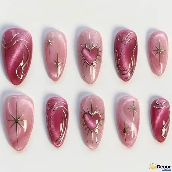 ảnh nails pink ngầu