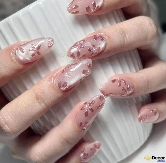 ảnh nails pink xinh