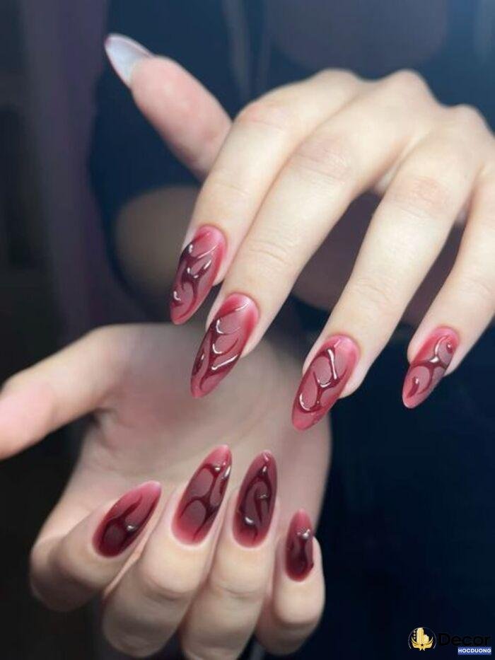 nail móng nhọn chất đỏ đẹp