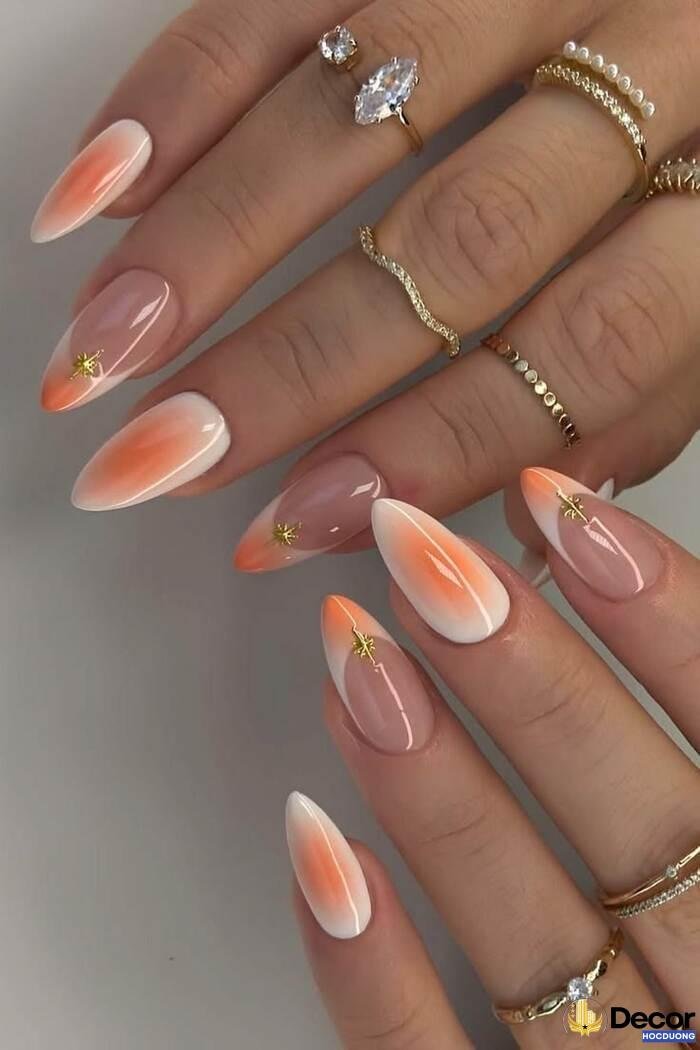 nail móng nhọn chất loang màu