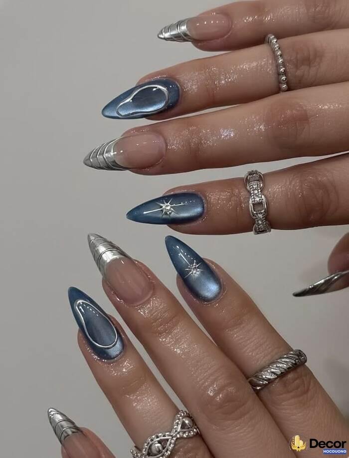 nail móng nhọn chất xanh chất