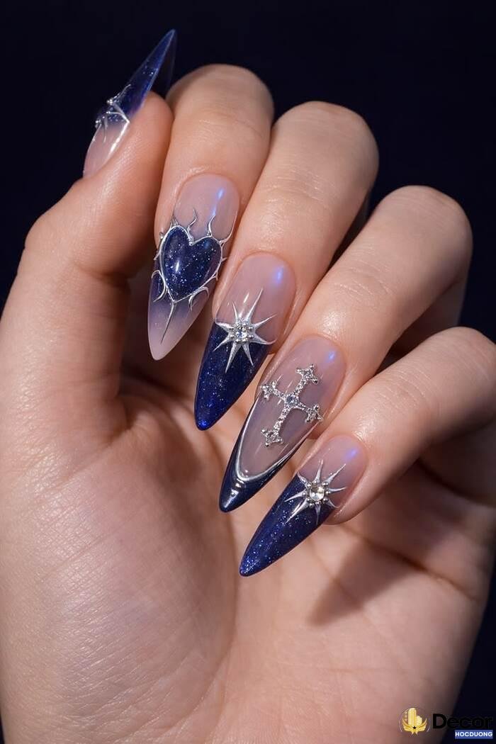 nail móng nhọn tone ngầu