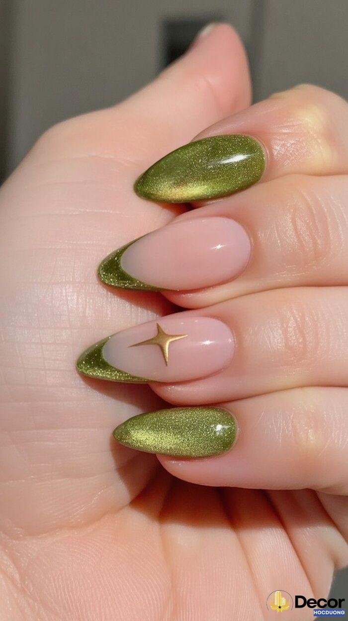 nail móng nhọn xanh yêu