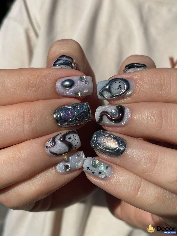 nail móng vuông ngầu dài