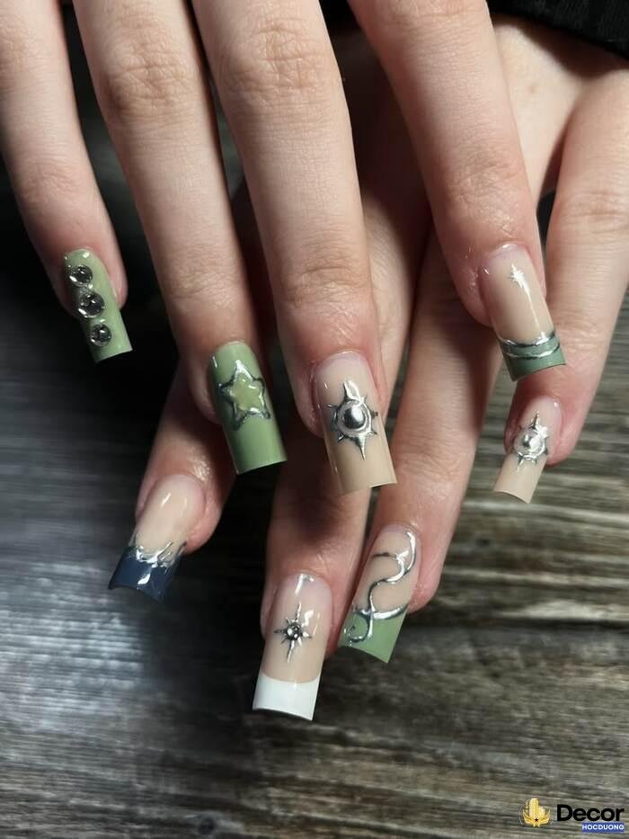 nail móng vuông siêu ngầu