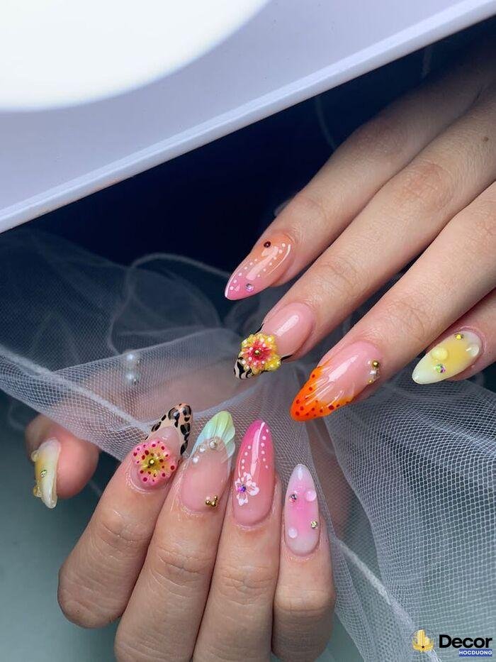 nail nhiều màu color