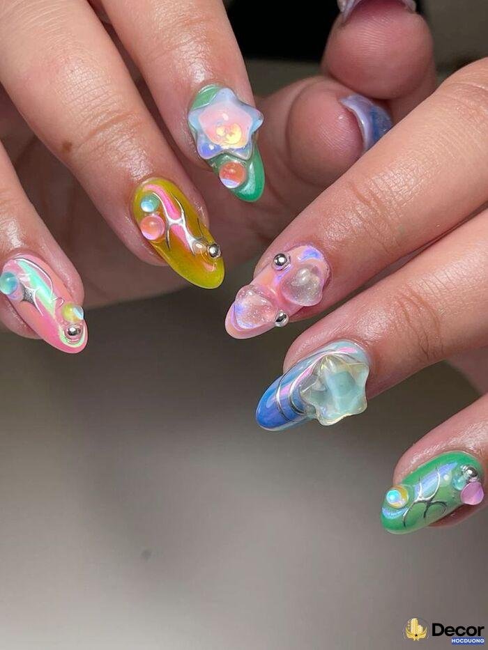 nail nhiều màu cực xinh