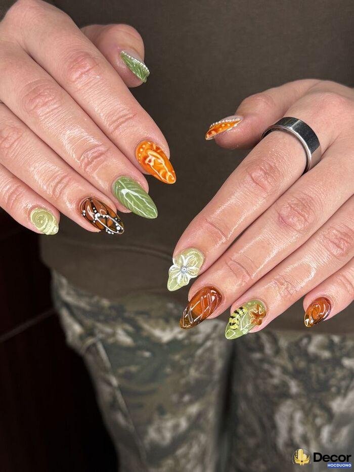 nail nhiều màu cute