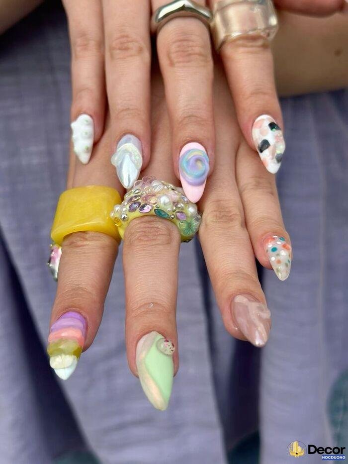 nail nhiều màu đẹp xinh