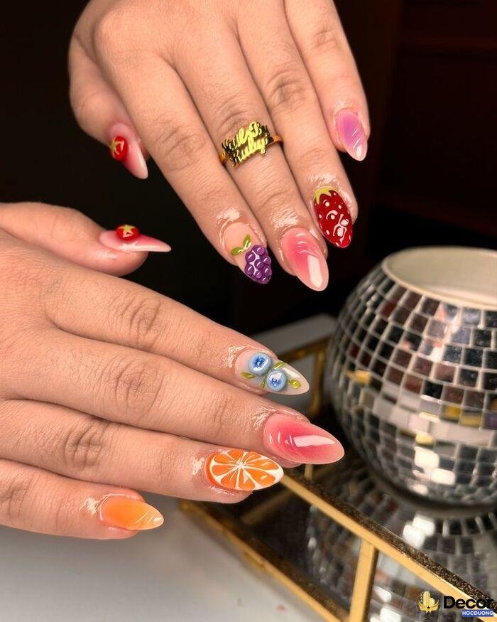 nail nhiều màu xinh cute