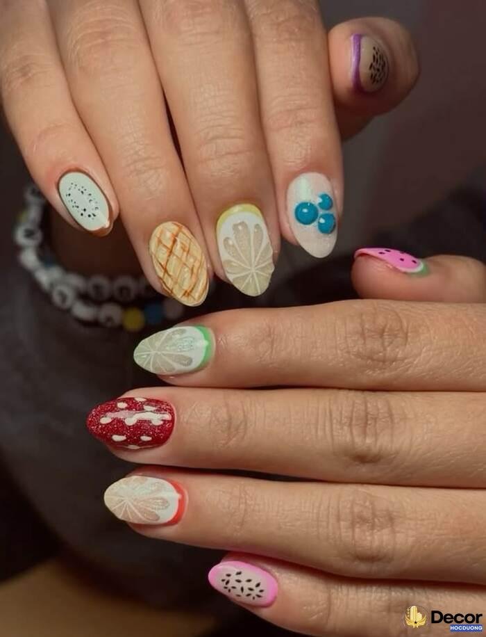 nail nhiều màu