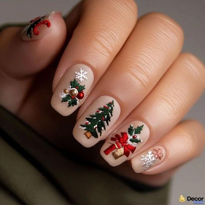 nail noel dễ thương đẹp xinh