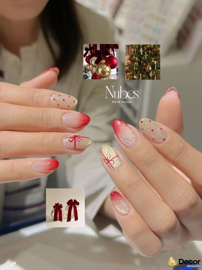 nail noel dễ thương đỏ đẹp