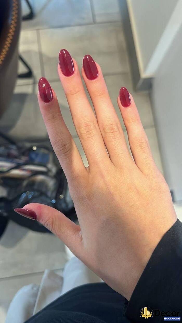 nail sơn thạch màu đỏ