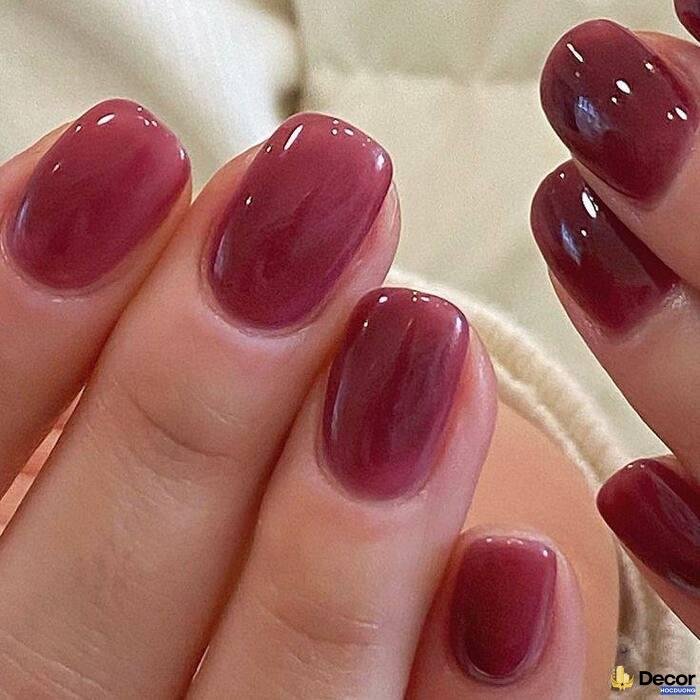 nail sơn thạch màu mận