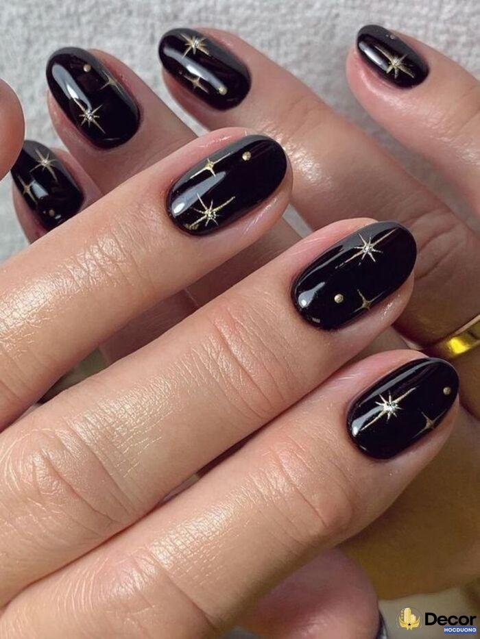 nail trắng đen cool cực chất