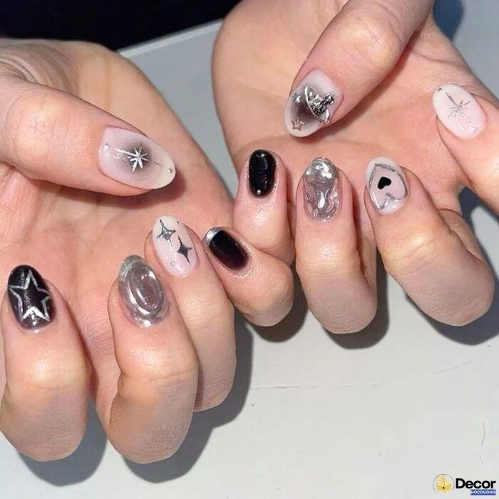 nail trắng đen cực hot