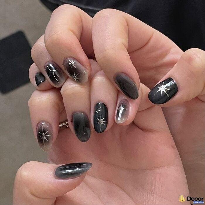 nail trắng đen sang đẹp