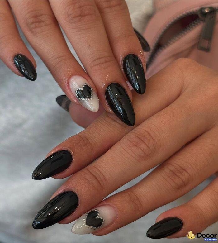 nail trắng đen siêu ngầu