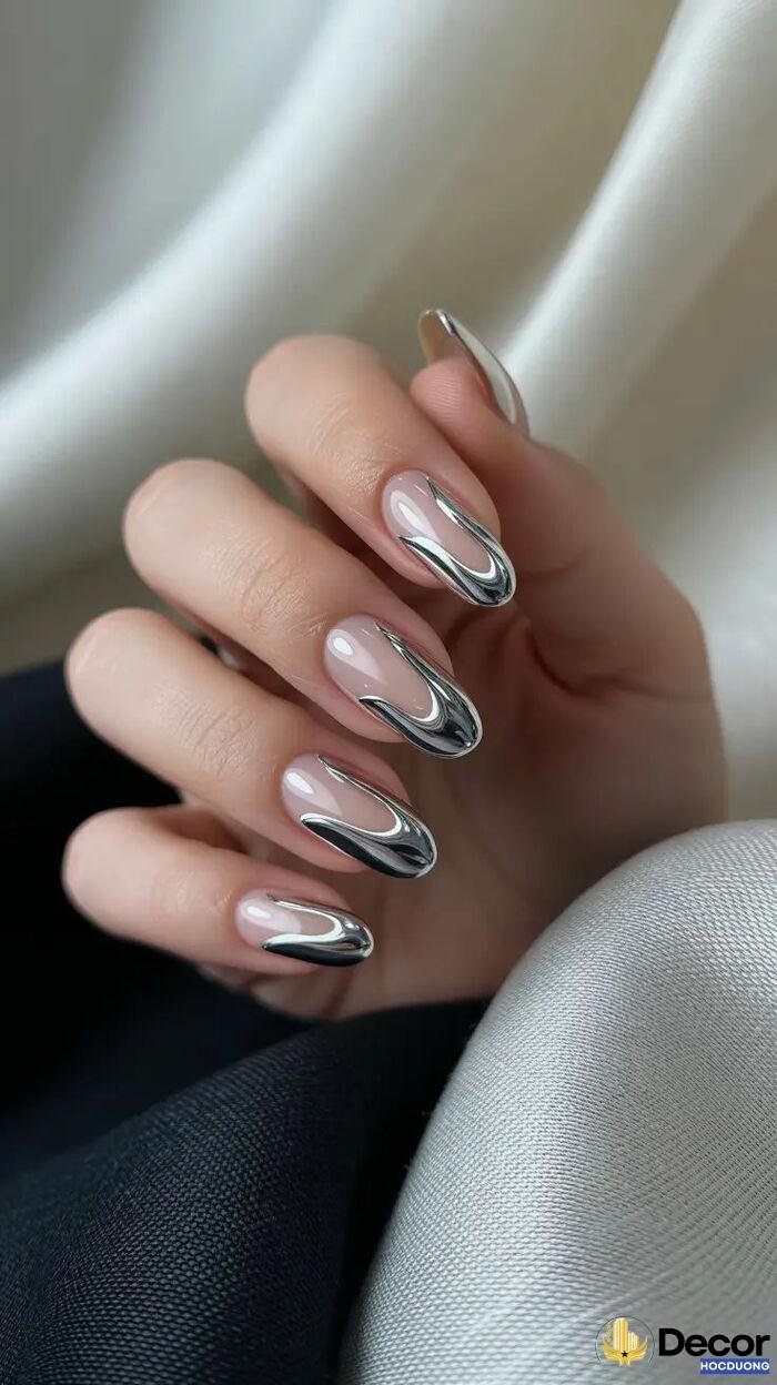 nail tráng gương bạc hot nhất