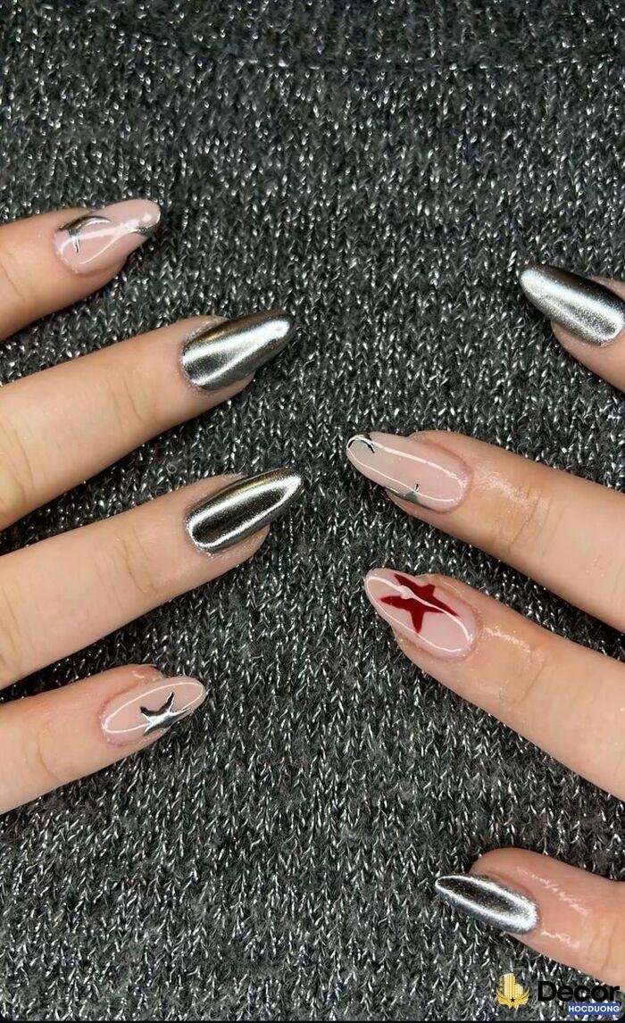 nail tráng gương bạc hot