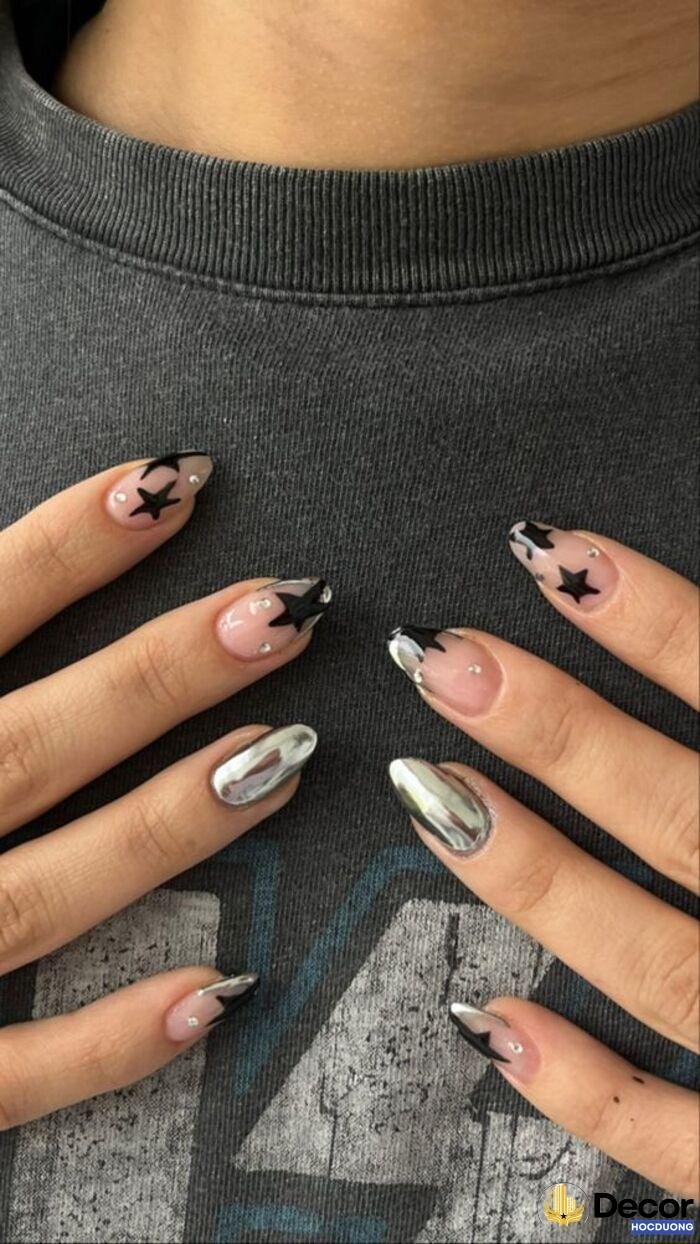 nail tráng gương bạc ngầu