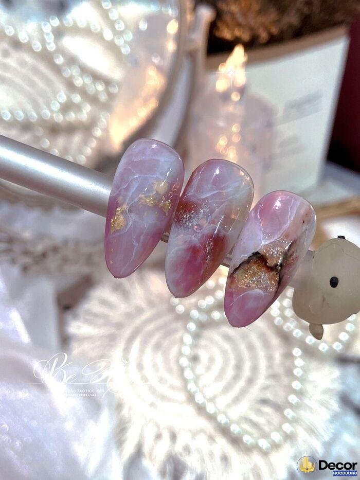 nail vân đá chất