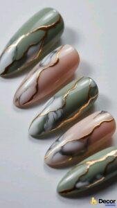 nail vân đá slay siêu trend