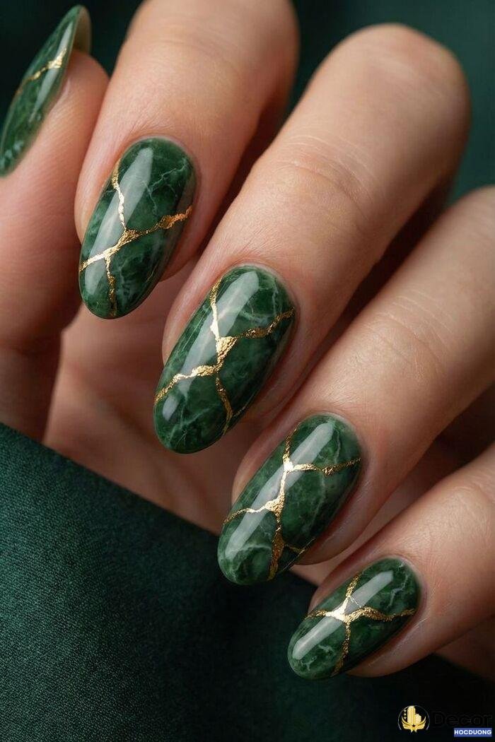 nail vân đá slay