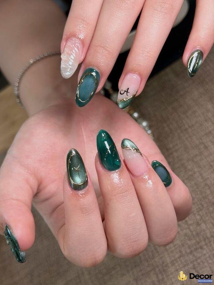 nail xanh trend