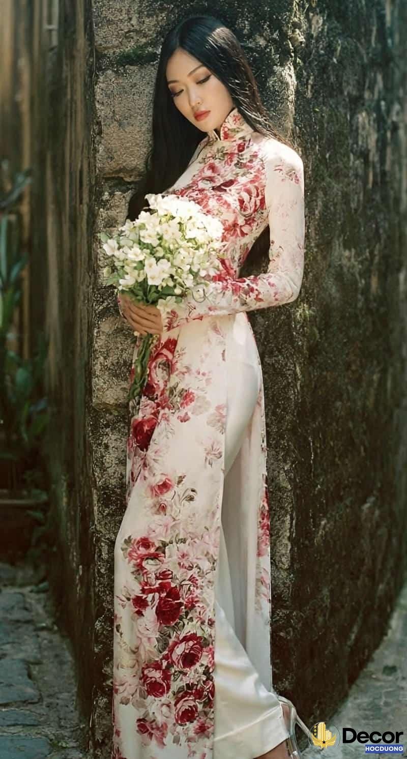 gái xinh mặc áo dài tóc dài
