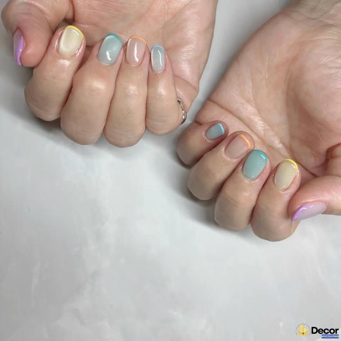 nail nhiều màu đơn giản
