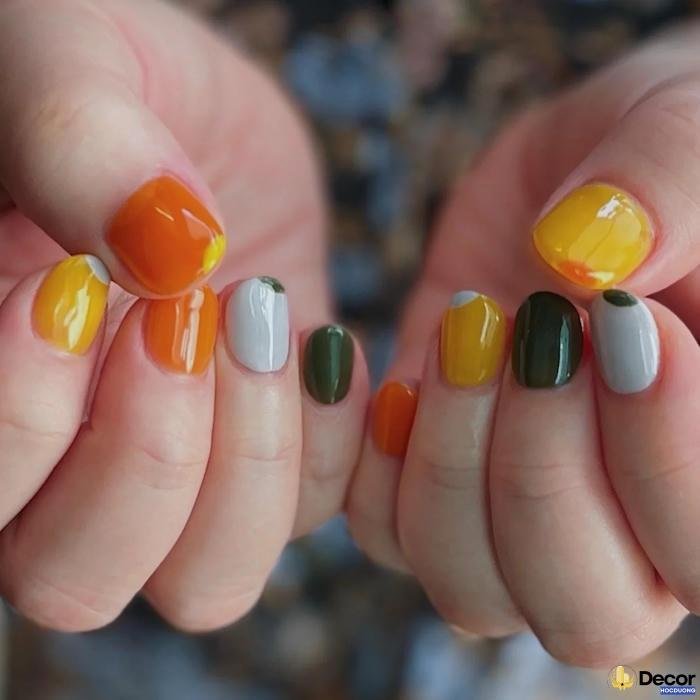 nail nhiều màu phong cách