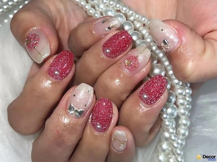 nail noel dễ thương đơn giản