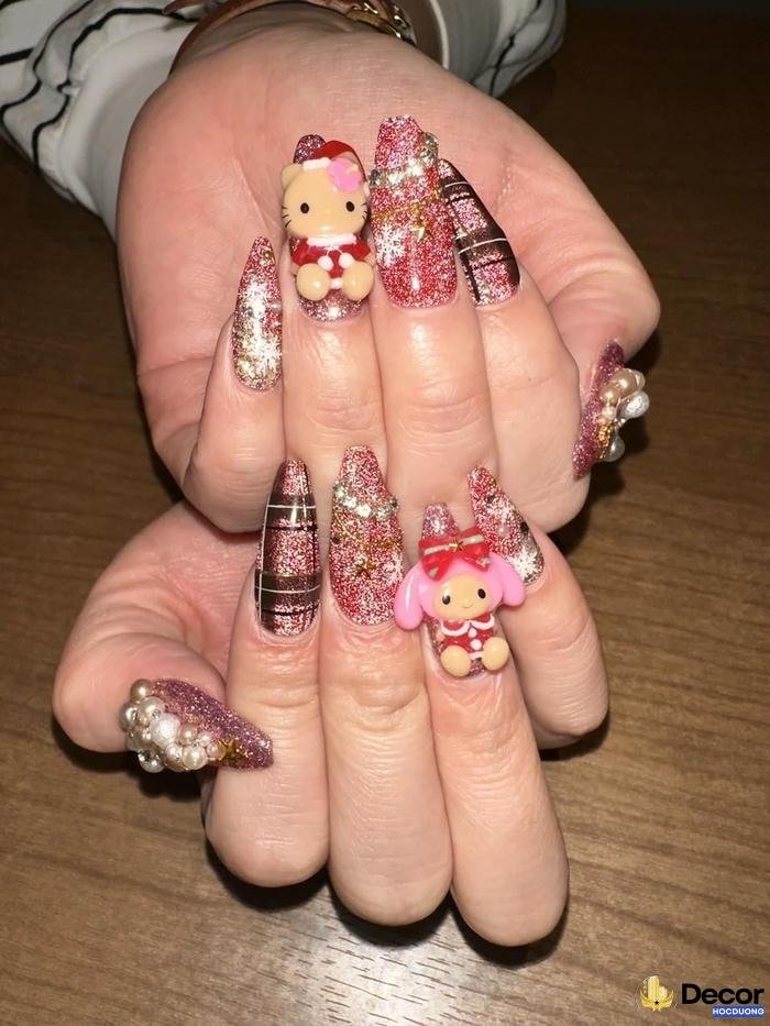 nail noel dễ thương tinh tế