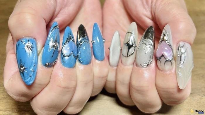 nail tráng gương đơn giản