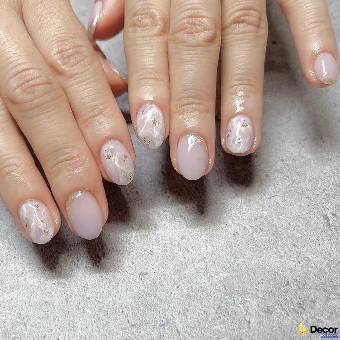 nail vân đá đơn giản