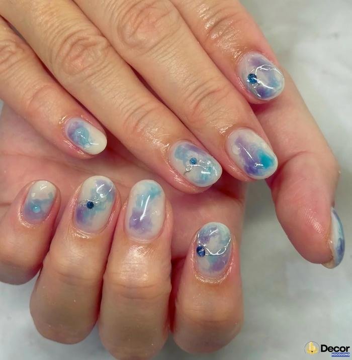nail vân đá phong cách