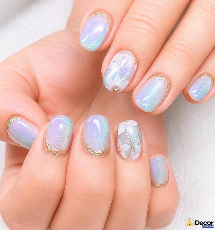 nail xà cừ dễ thương