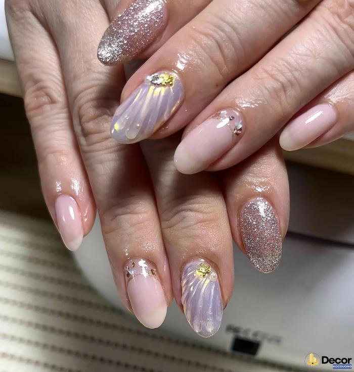 nail xà cừ đơn giản