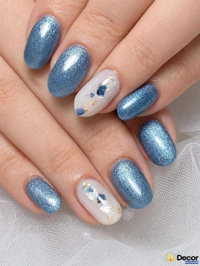 nail xanh đơn giản