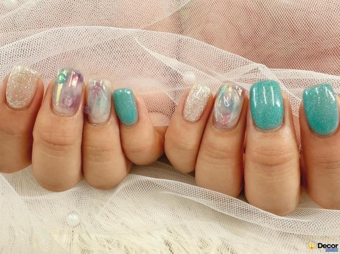 nail xanh sang trọng